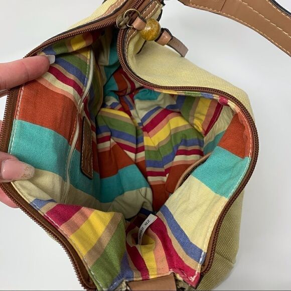 Fossil Khaki Canvas Shoulder Bag - Picture 10 of 13